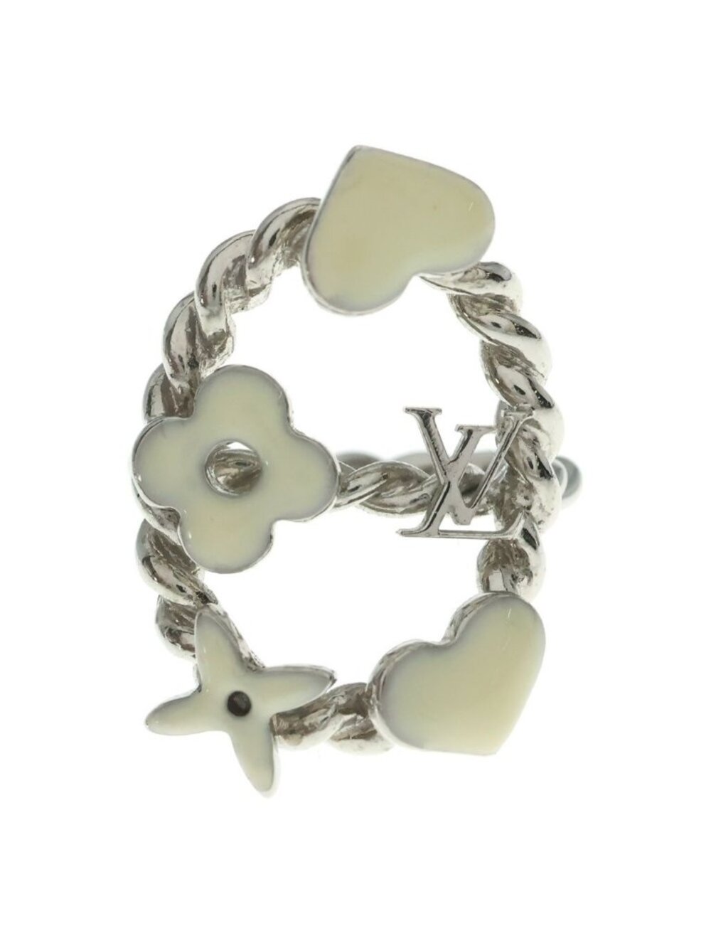 Louis Vuitton Bague Sweet Monogram Ring Silver Metal